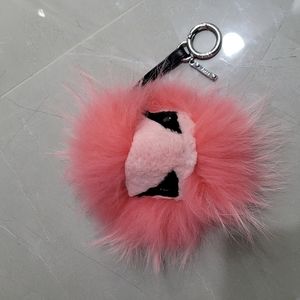 Pink Fendi Fox Fur Bag Charm